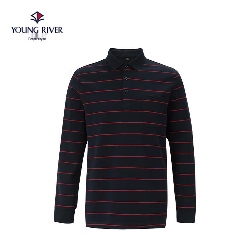 Yayun Men s Business Lapel Plain Long Sleeve Polo Shirt L