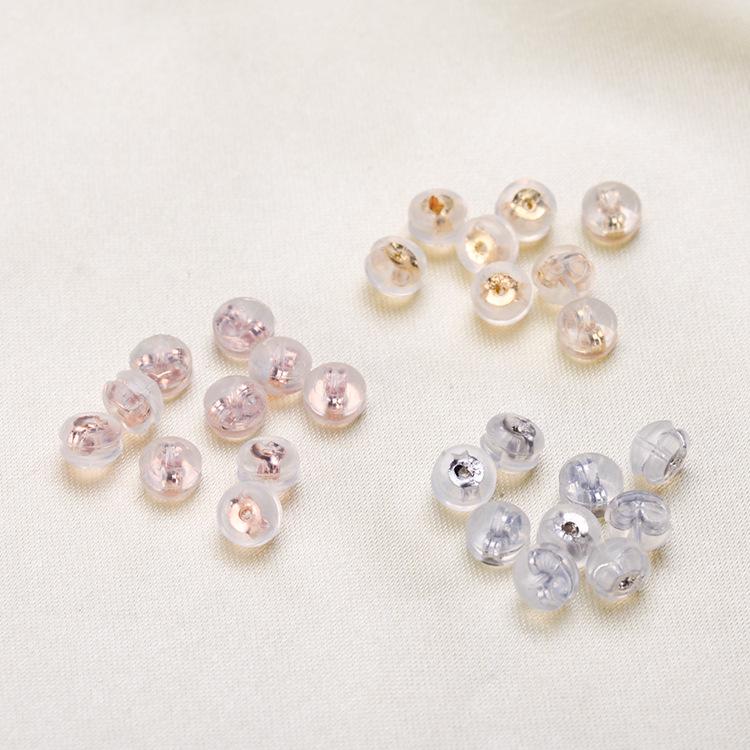 Boucles d'oreilles clous DIY en argent S925 avec bouchons d'oreille en silicone