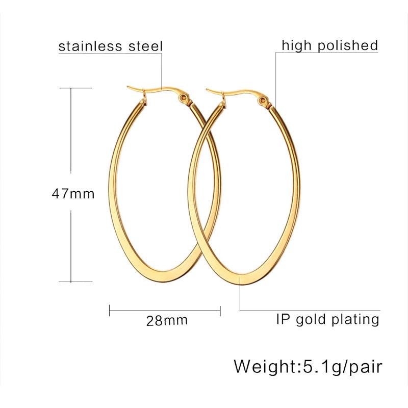 Stainless Steel Geometric Hoop Earring for Women, Minimalist Huggie Ear Jewelry, Birthday Party Earrings Gift