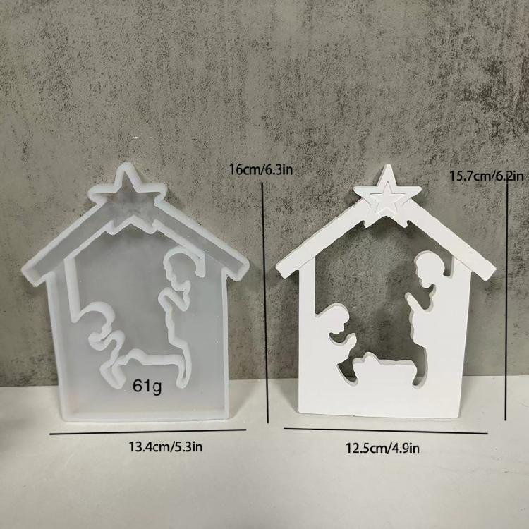 Jesuses Baptism Silicone Mold Plaster Cement Candlestick Mold Gypsum Concrete Mold