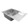 Top Mount Sink 304 Stainless Steel Drop In Sink Single Bowl Basin with Washboard Laundry Utility
