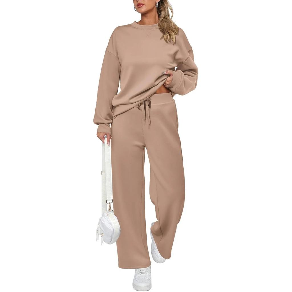 Women's 2 Piece Solid Color Casual Sportswear Long Pants Set