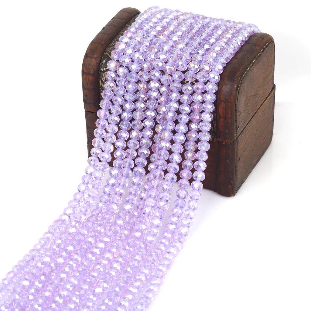 6mm Flat Glass Crystal Beads - DIY Plated Color Abacus Loose Beads for Accessories