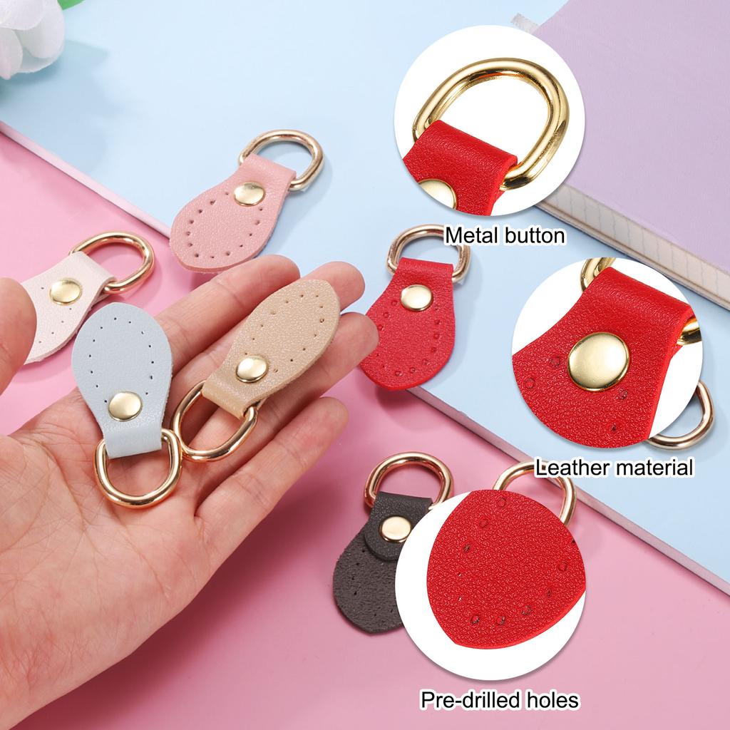 4pcs Purse Strap Mount Hook for Handbag, Sew on Leather Buckle Bag Side D-Ring Clips Replacement Clasp for DIY Shoulder Belt