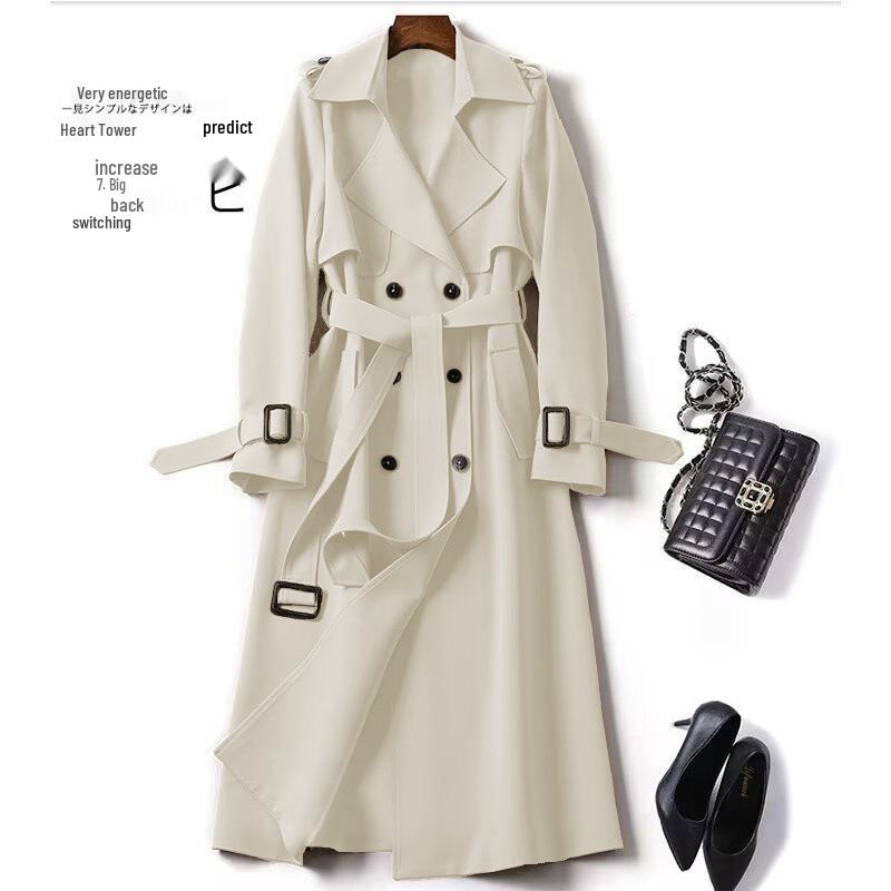 Women's Mid-Length Korean-Style Trench Coat, Plus Size & Petite, Trendy British Over-the-Knee Outerwear