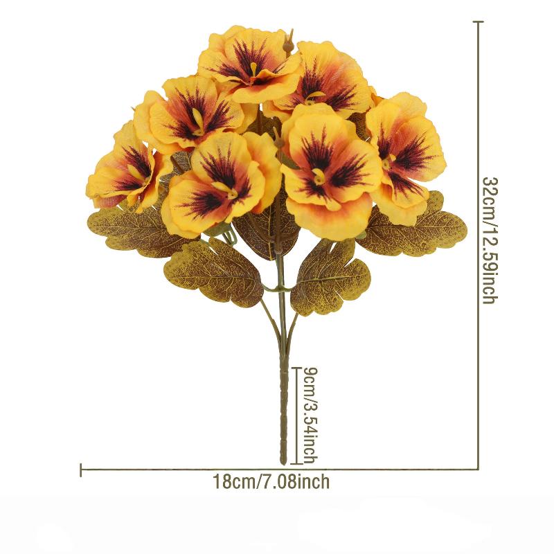 

Silk Cloth Artificial Pansy Flowers Diy Phalaenopsis Simulated Rose Bouquet Soft Dyed Edged Flower Bouquet Photography Props A19