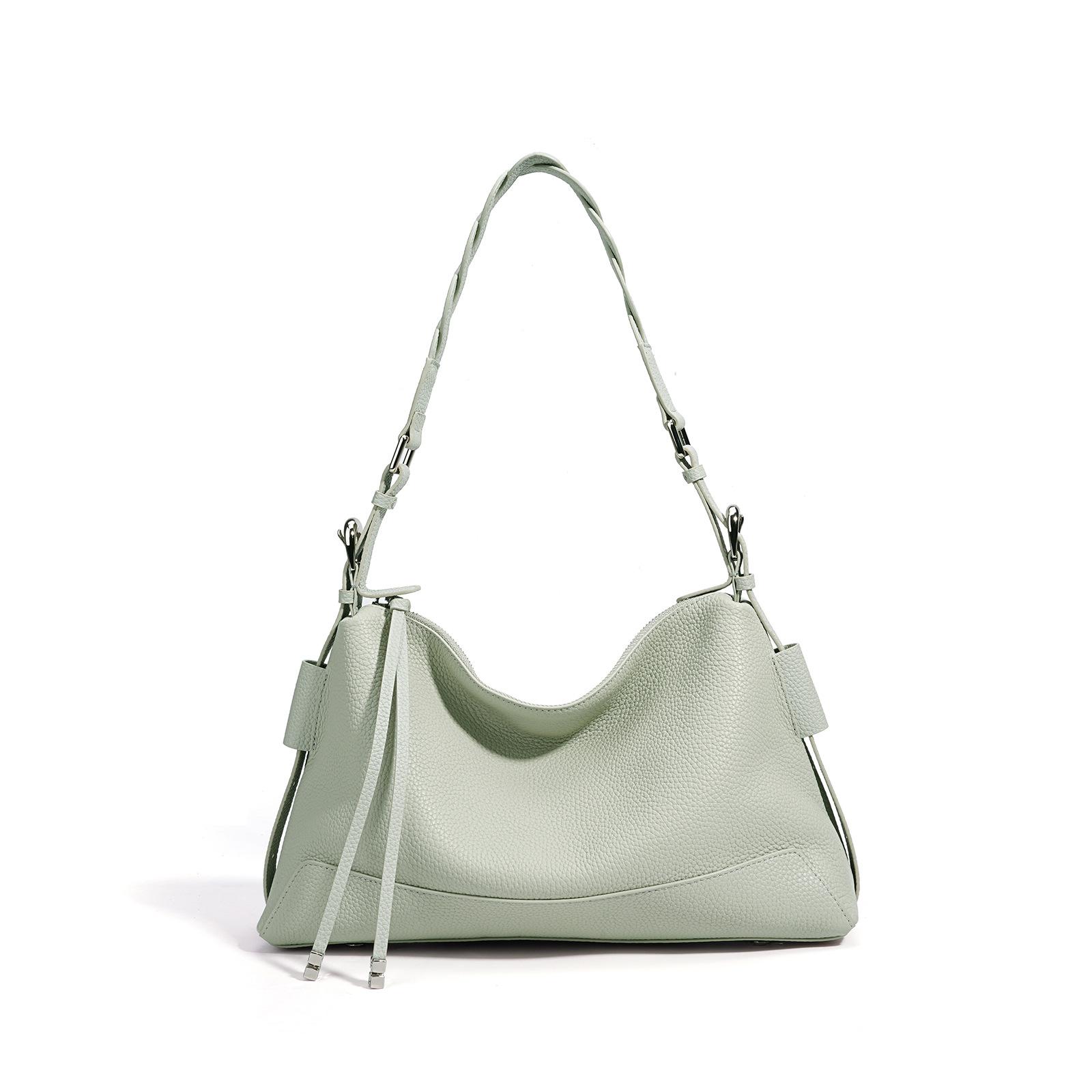 Litchi Pattern Woven Shoulder Strap Armpit Women s Bag, Top Layer Cowhide Commuting Tote Bag, Versatile and Fashionable Shoulder Bag Bottom length 37cm width 10cm height 21cm чай зеленый