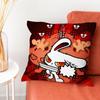 BBloody Bunny Pillow Case Plush Fabric Soft DoubleSided Printed Sofa Warm Winter Home Gift Cushion Cover