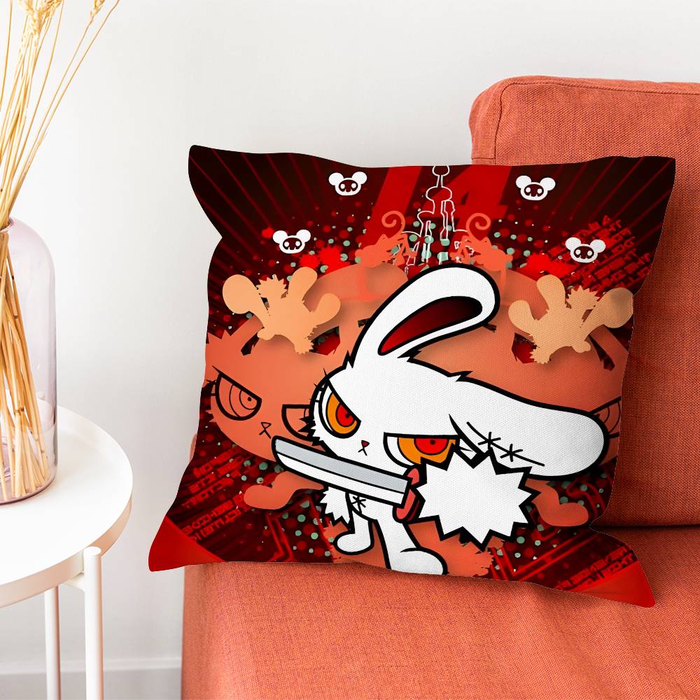 BBloody Bunny Pillow Case Plush Fabric Soft DoubleSided Printed Sofa Warm Winter Home Gift Cushion Cover