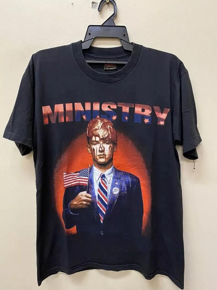 Ministry Band Filth Pig Graphic Short Sleeve Black Unisex Tshirt Reprint S5XL Unisex T-Shirt M