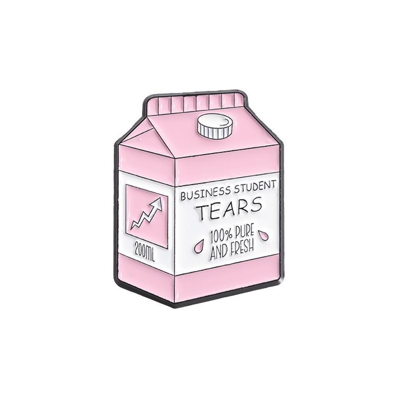 Milk Box Stylish Brooches Creative Alloy Pins For Trendy Men And Women Perfect For Summer 2024 Fashion