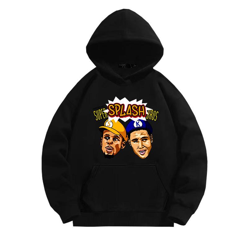 Warriors Splash Brothers hooded sweater men and women trendy basketball sports loose shoulder hoodie jacket