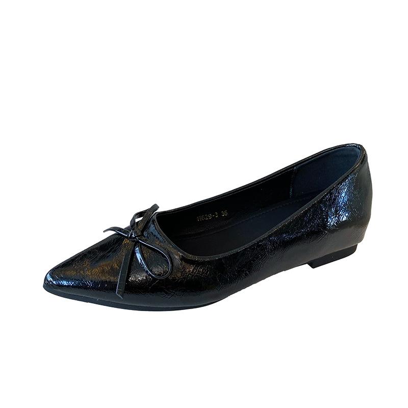 W629-3 French fairy style pointed Mary Jane women's shoes 2025 spring and autumn new models with skirt bow single shoes women