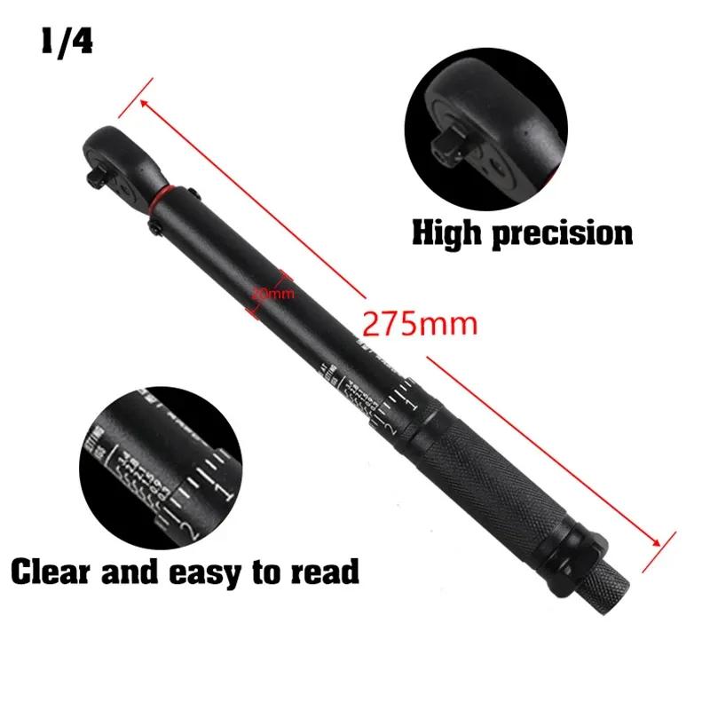 45Tooth High-precision Torque Wrench 1/2'' 3/8'' 1/4'' 3-230NM Preset Bicycle Torques Keys Automotive Two-way Ratchet Hand Tools