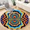 1pc Psychedelic Pattern Carpet, Round Non Slip Durable Large Size Office Carpet, Suitable for Office