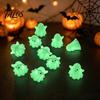 Compact Ghost Figures for Windowsills 10Pcs Mini Luminous Ornaments Halloween Party Decoration, Cute Glowing Milky White Collectibles Desktop