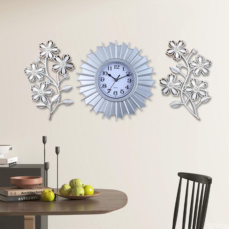 Sanlian Creative Wall Clock Living Room Clock Silent Wall Clock Fashion Modern Quartz Wall Clock Retro Clock