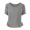 Standard Shoulder Short Sleeve Tee Modal Ribbed Loose Casual Basic Top Stretchy Slim Base Layer Soft Ribbed Fabric Good For Inner And Outer Wear Top