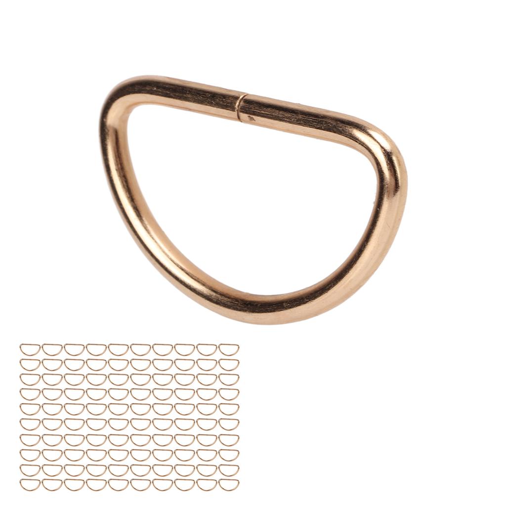 100pcs D Rings Dog Collar Metal D Rings for Dog Chest Straps Pet Suitcases Accessory