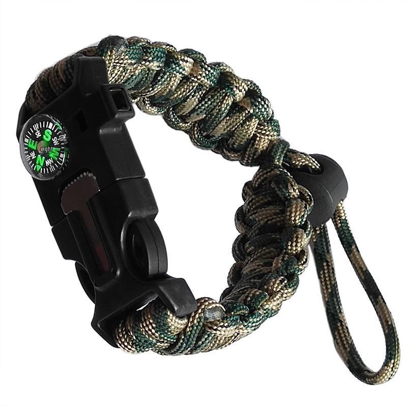 5-in-1 Multifunctional Survival Paracord Bracelet with Compass for Outdoor Travel and Climbing