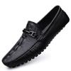 2024 New Leather Shoes Men's Black Casual Shoes Slip-on Shoes Soft Bottom Non-slip Dad Driving Shoes Business Casual Loafers
