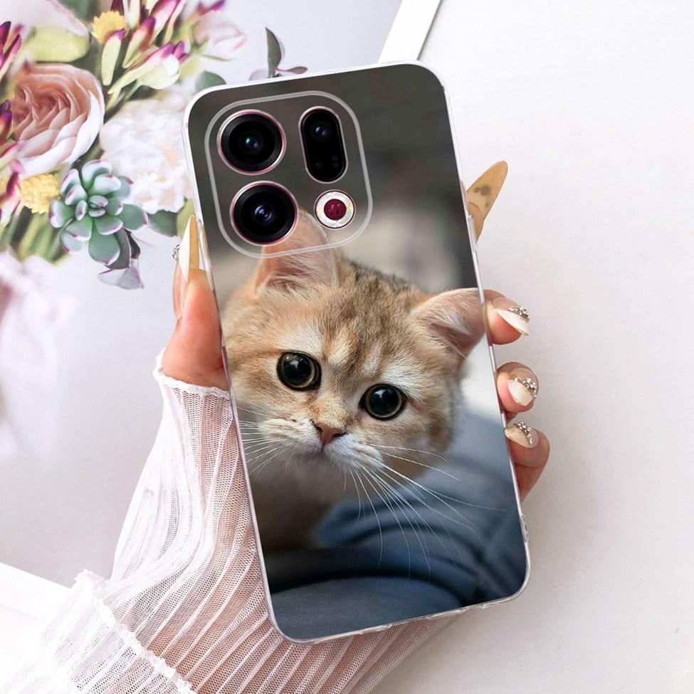 Clear For Oppo Find X9 Case Cover Cute Cat Fashion Butterfly Luxury Painted Soft Casing For Oppo CPH2797 PLJ110