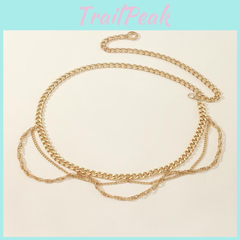 Metal Waist Chain For Women With Engraved Design Fashion Accessory For Summer Wear