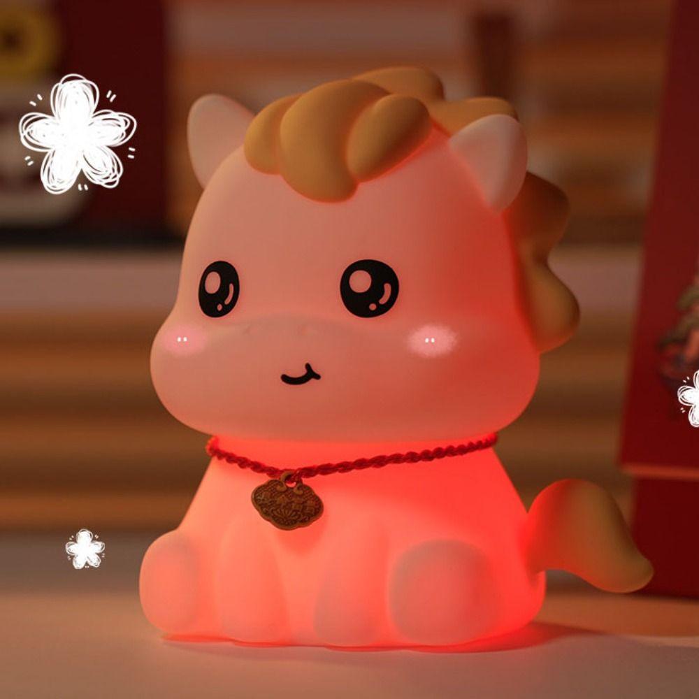 Silicone Material Pony Night Light Touch Control Atmosphere Light Eye-Caring Lamp  Children's Room