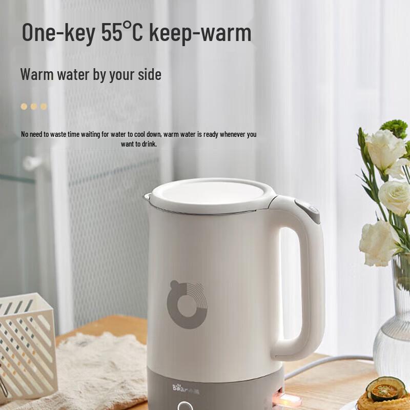 Bear 1.7L Stainless Steel Electric Kettle CN plug (adapter included)