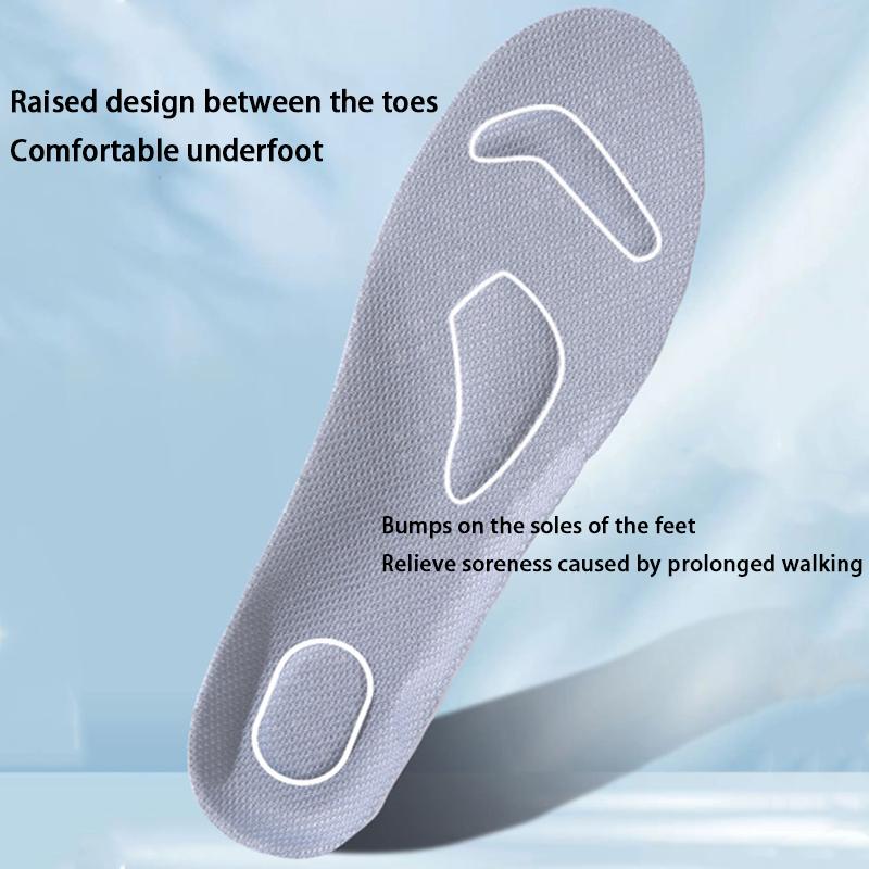 Breathable Highly Elastic Shock-absorbing Arch Support PU Latex Insoles - Memory Foam Soft Shoe Pads for Men Women Shoe Soles