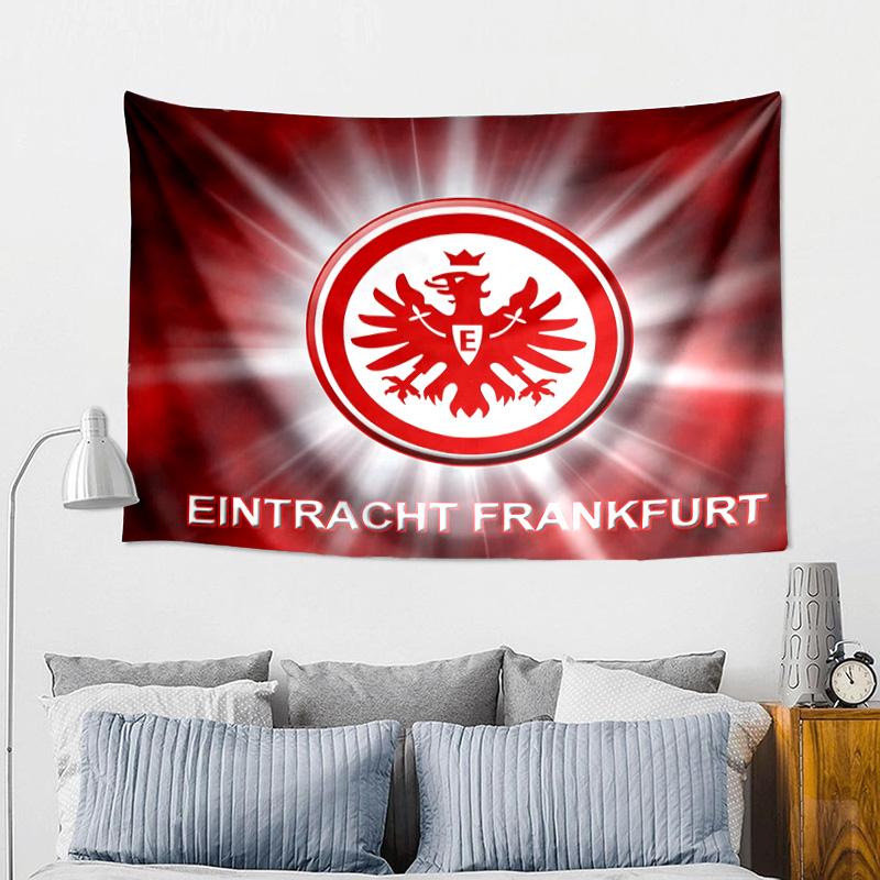 Flaming Heart Frankfurt Emblem Tapestry, Unique Design Tapestry, Wall Decor for Bedroom,Livingroom, Playroom,Heartwarming Fan Holiday Gifts