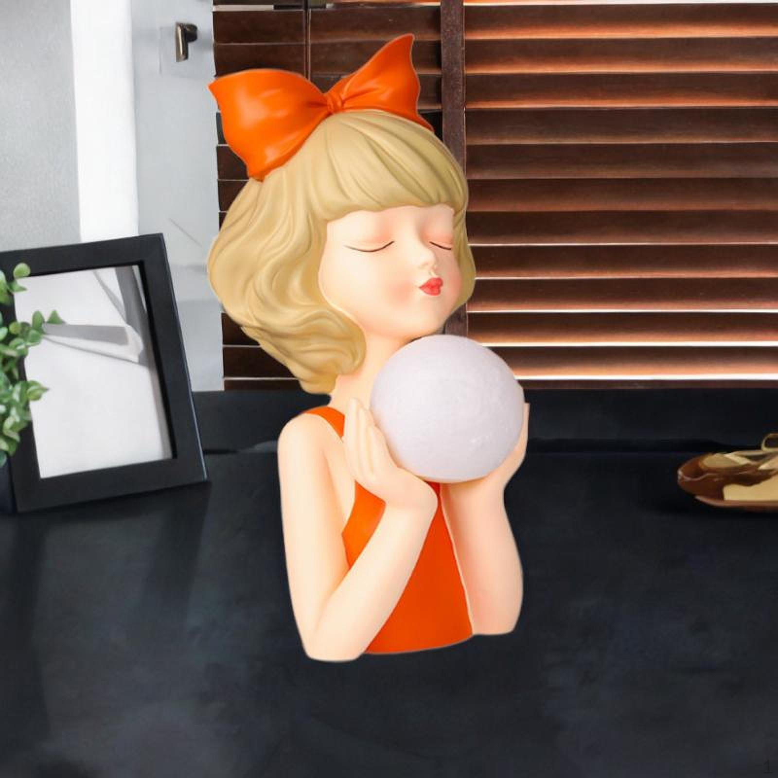 

Resin Girl Statue Night Light for Home Decor оранжевый