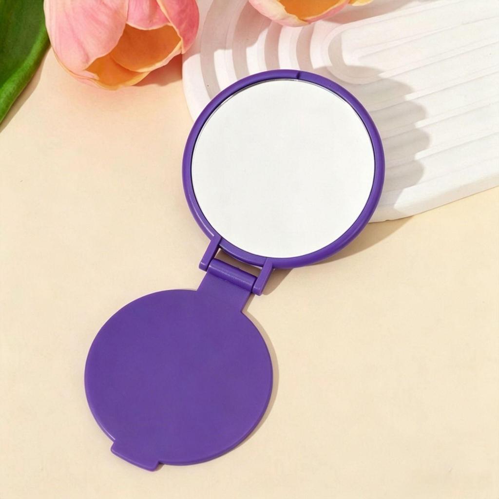 Portable Mini Folding Makeup Mirror: Compact Logo-Printable Holiday Gift
