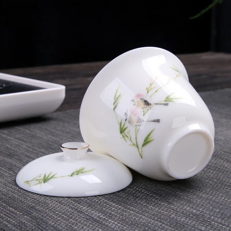Chaxun Portable Ceramic Kung Fu Tea Set - Mutton Fat Jade Porcelain