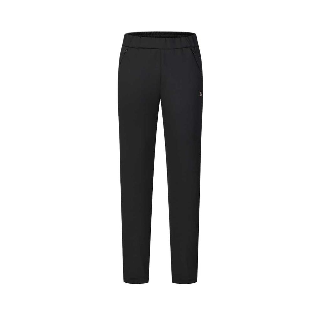 FILA Fitness Athletics Solid Color Simple Comfortable Elastic Knitted Sports Pants Women bottoms Deep-Black A11W511604F-BK