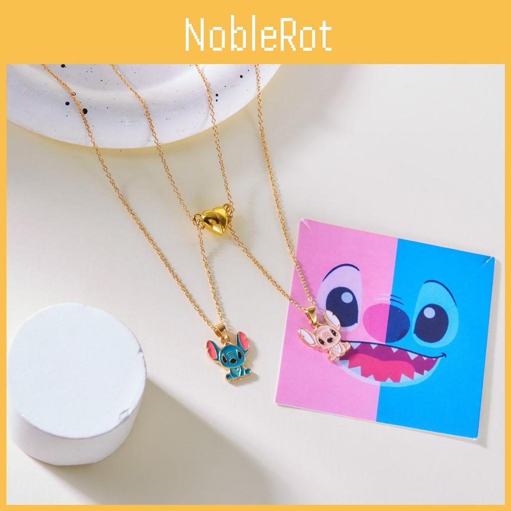 Lilo Stitch Heart Pendant Necklace With Alloy Charm For Couples And Friends