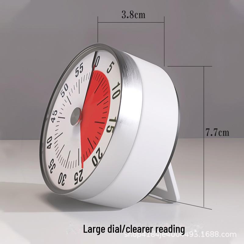 Stainless Steel Magnetic Kitchen Timer: Mechanical Rotating Countdown Clock for Students