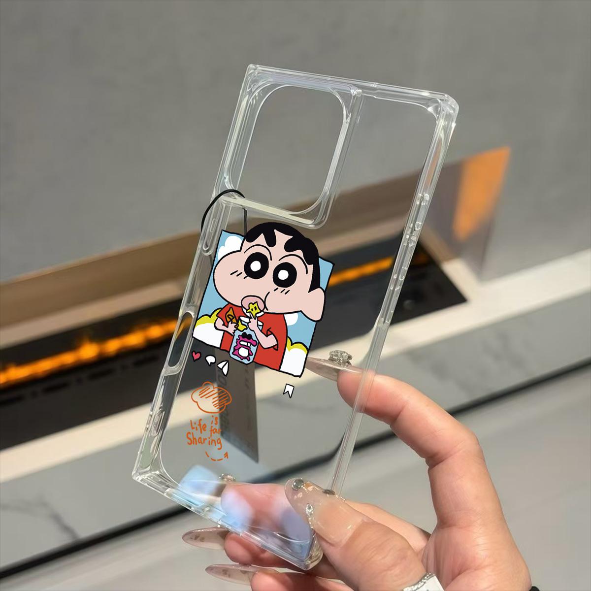 

Clear Square Back Tube Case Protection For iPhone 15 Plus 13 12 11 14 Pro Max 16 ProMax Anti-Oxygen,Cute Shin Pattern Casing iphone 11 ProMax