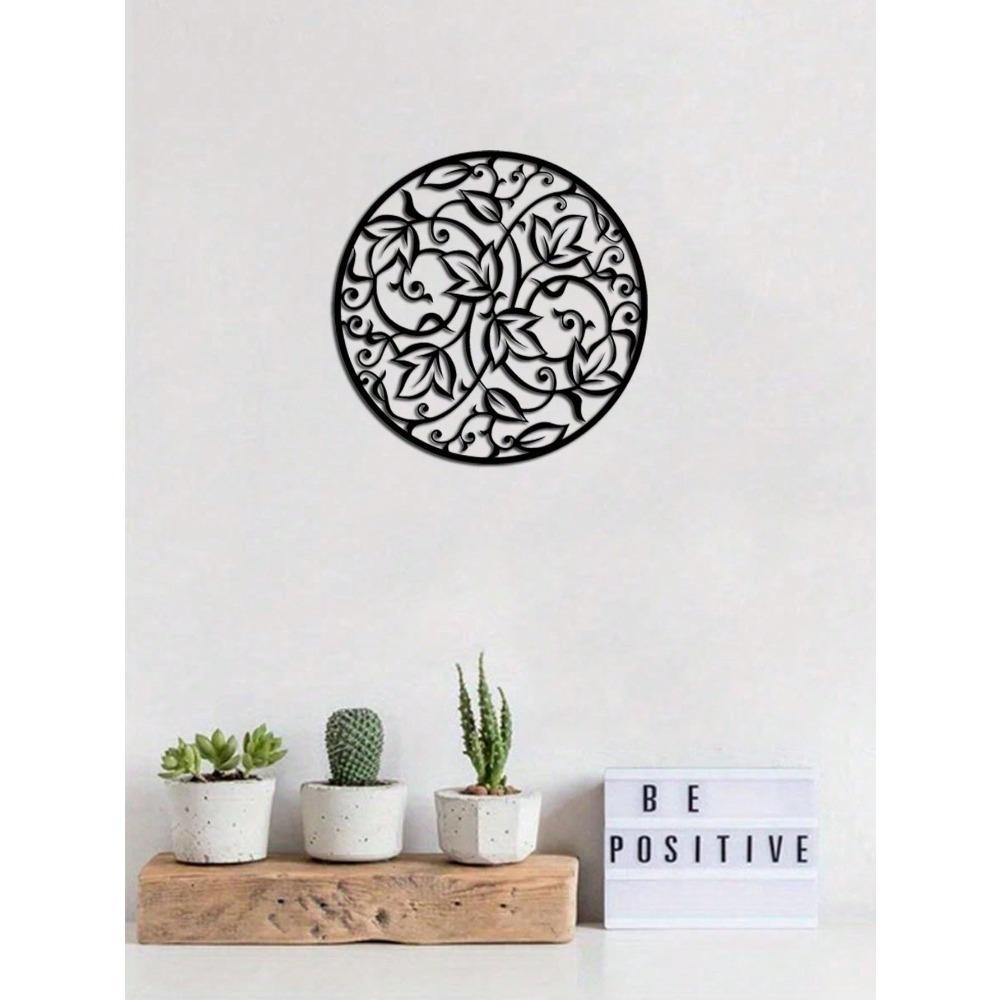 Black Iron Mandala Wall Art Bohemian Home Decor Metal Sculpture Spiritual Gift for Yoga Studio Indoor Outdoor