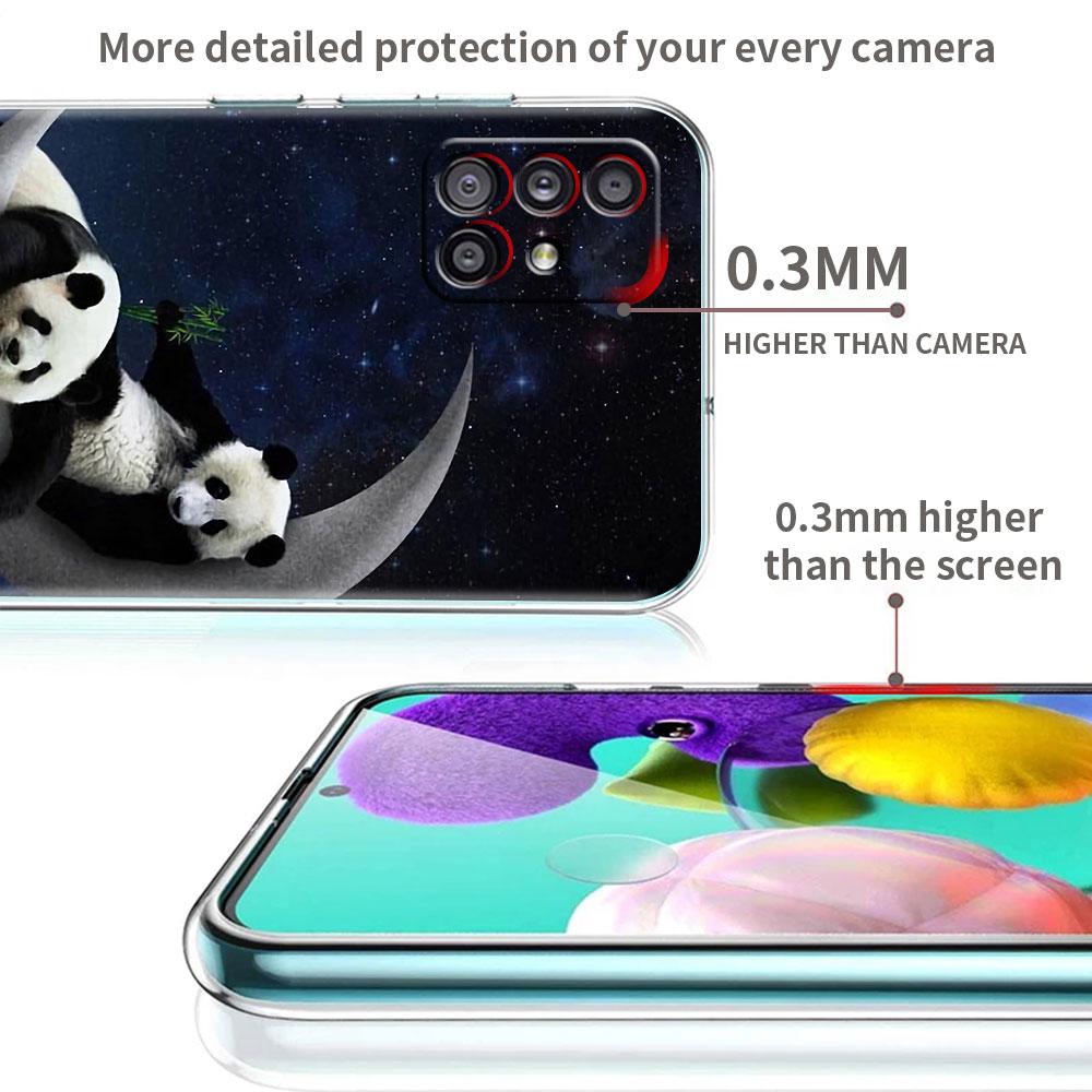 Clear Phone Case For Samsung Galaxy A51 5G A71 A21s A31 A12 A52 A41 A91 A11 A32 A72 Shockproof Soft Cover Super Cute Panda Funda