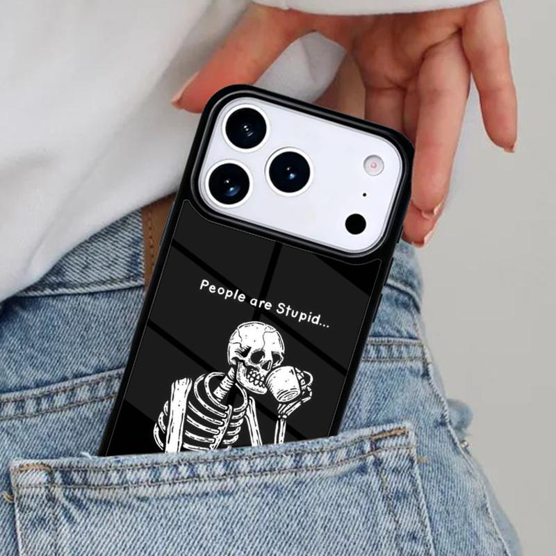 Ästhetische Skelett-Handyhülle für iPhone 16e 15 14 13 12 17 Pro Max Plus Air 17pro Hülle Coque