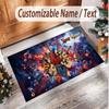 Music General Theme Soft Crystal Velvet Rug Custom Name & Text Print Non Slip Floor Rug for Bedroom Living Room