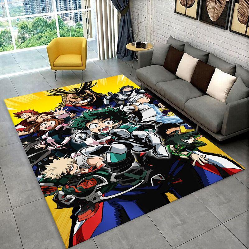 Cartoon My Hero Academia Deku Bakugou Anime Carpet Rug for Bedroom Living Room Sofa Doormat Home Decor,Kid Area Rug Non-slip