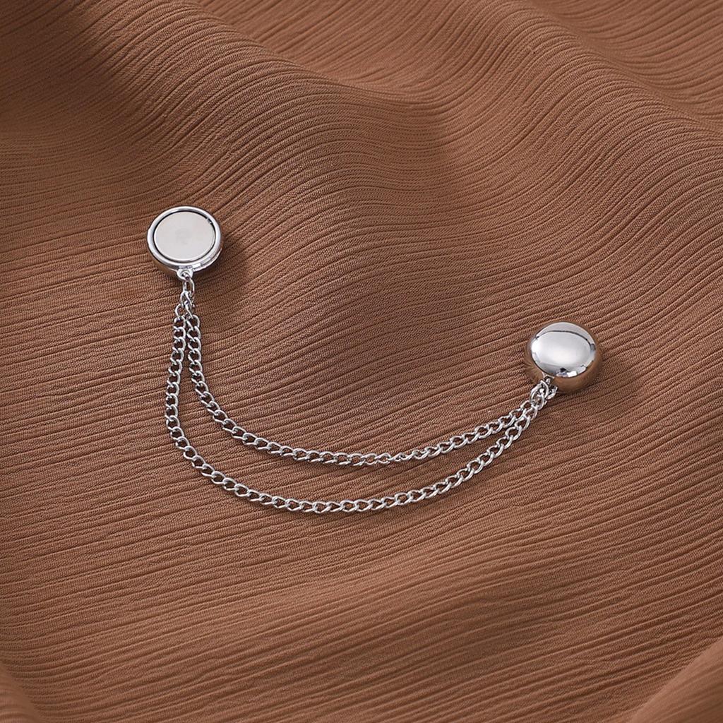 Magnetic Buckle Fashion Jewelry for Women Sweater Shawl Clips Long Chain Scarf Collar Pin for Women Girl Clothing Dress