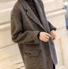 2022 Autumn/Winter Women's Petite Plaid Double-Sided Cashmere Coat: Thin, Casual British Style Overcoat