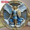 Tinplate Archangel Michael Round Wall Sign Home Decorative Art