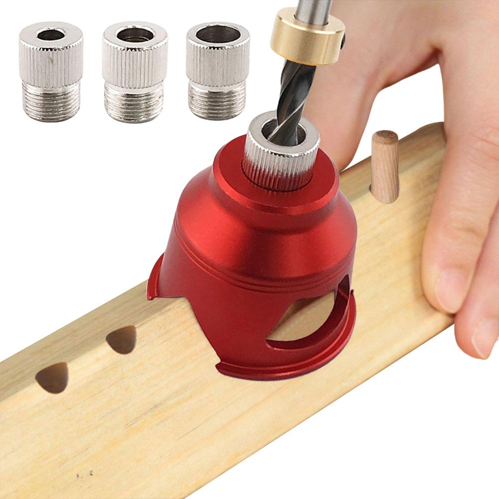 Right Angle Punching Guide Locator W/ 6/8/10 MM Drill Sleeve Aluminum Alloy Vertical Drill Guide for Woodworking