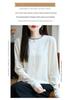 Luxury Rhinestone Wool Cardigan, Colorblock Collar Design, Versatile Women's Autumn/Winter Sweater