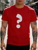 Navy Unisexs Cotton Tee White Big Question Mark Graphic Crew Neck Loose Casual Street Basic Top Summer Daily Male Simple Outdoor
