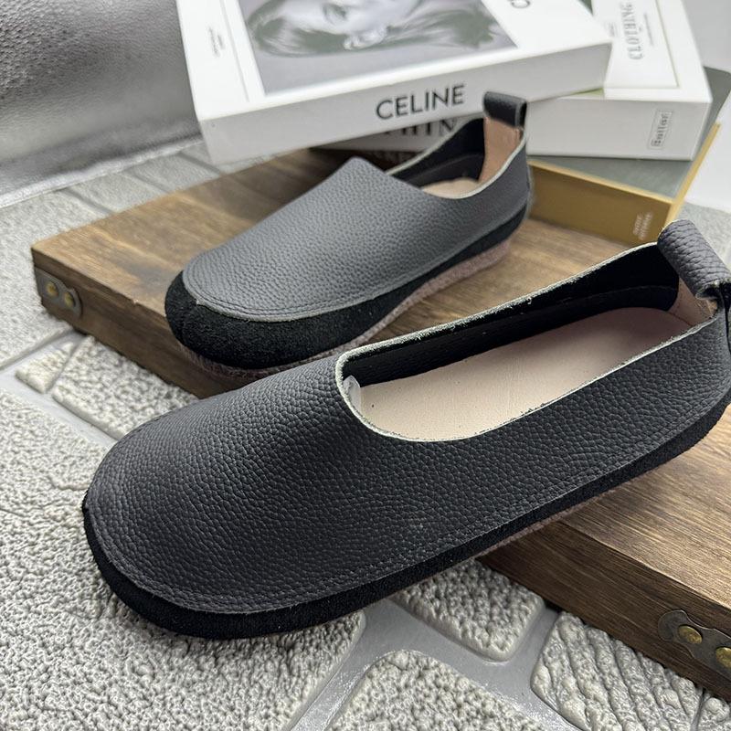 Bodis Genuine Leather Handmade Women's Versatile Soft Sole Flats - Comfortable Vintage Shoes